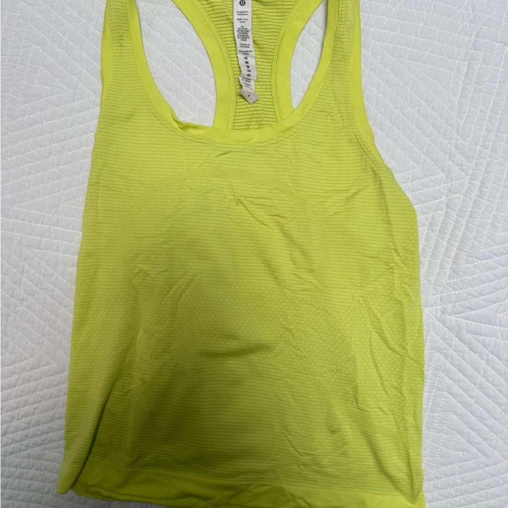 lululemon Swiftly Tech Racerback Tank – Neon Yellow – Size 4